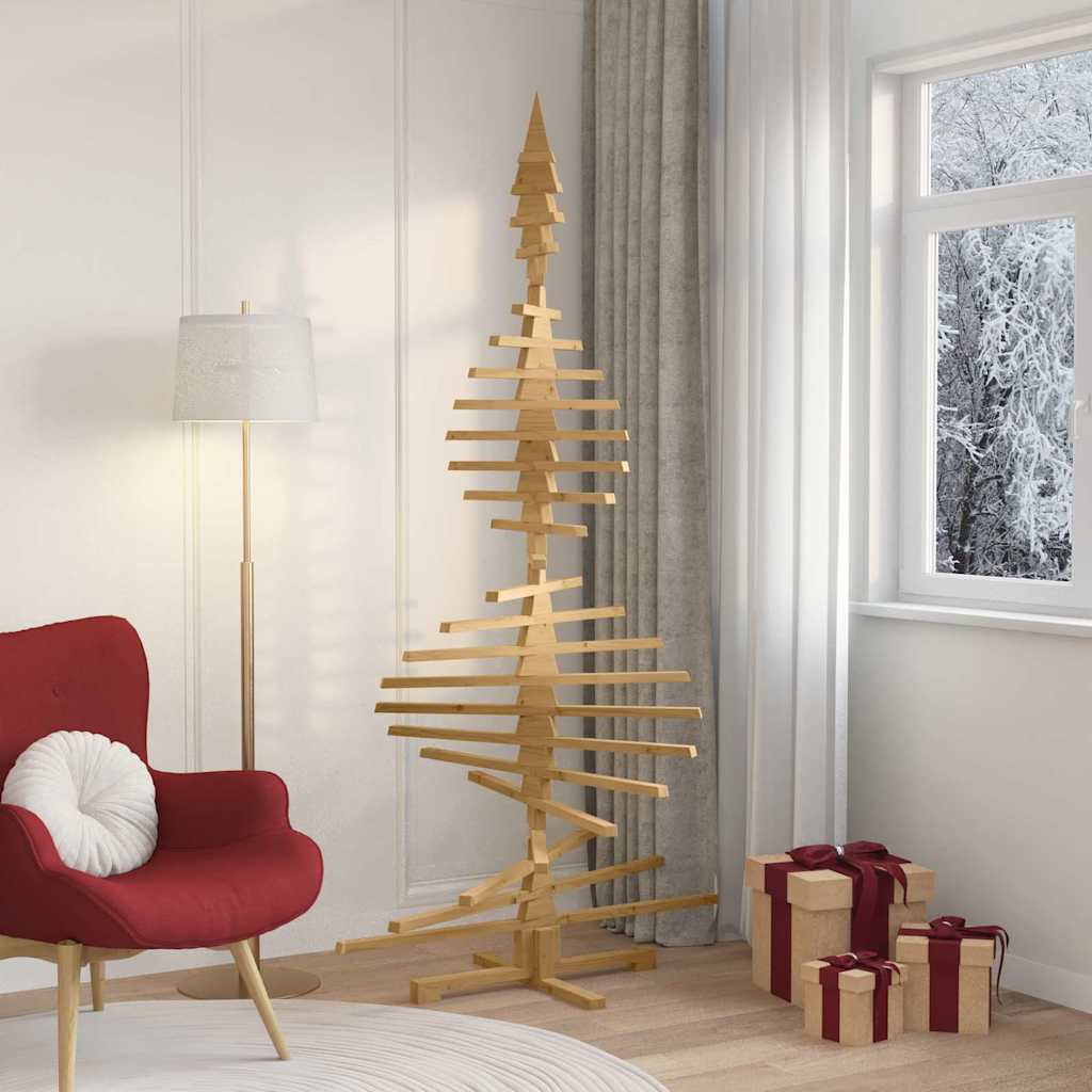 Holz Weihnachtsbaum KOTKA 210 cm Massives Kiefernholz