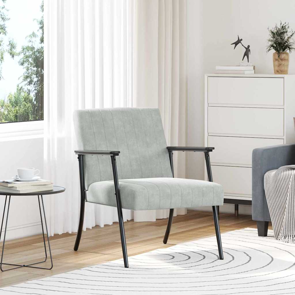 Sessel Hellgrau Samt