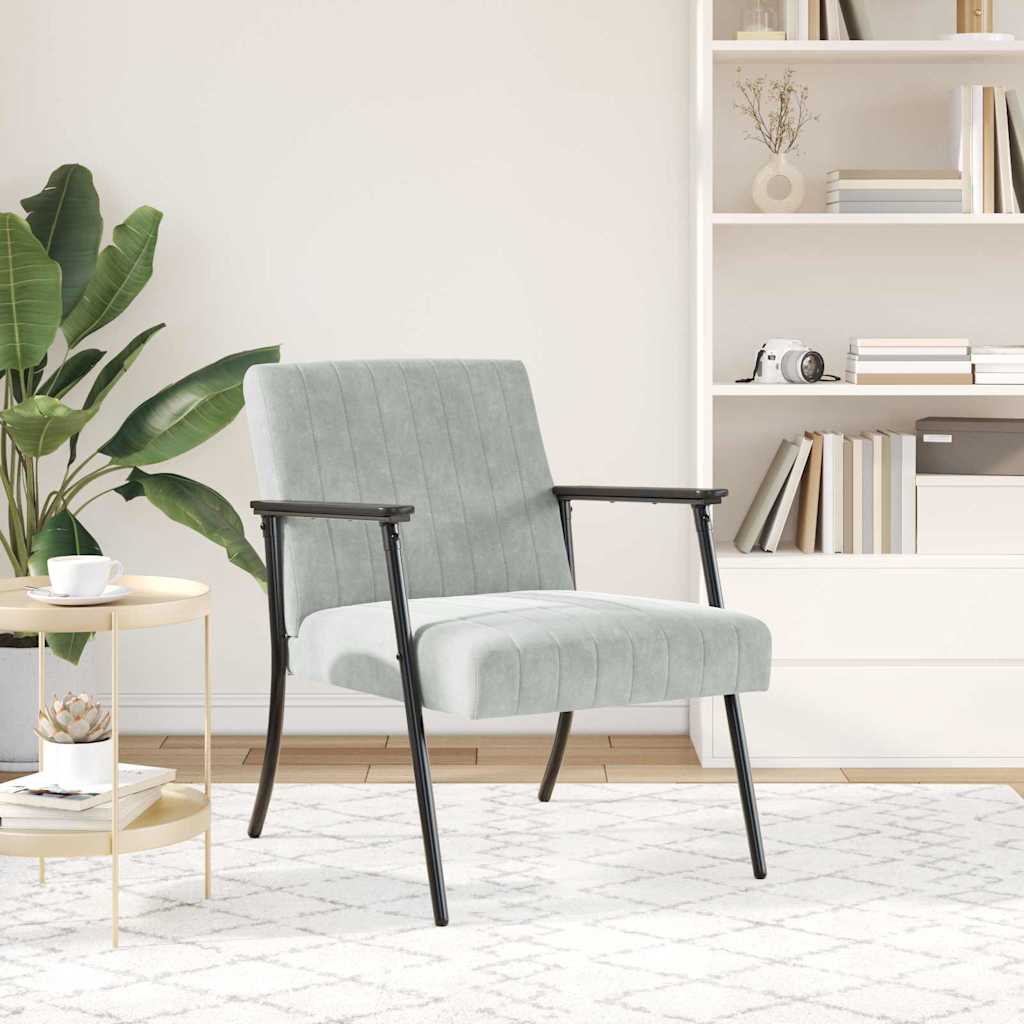 Sessel Hellgrau Samt