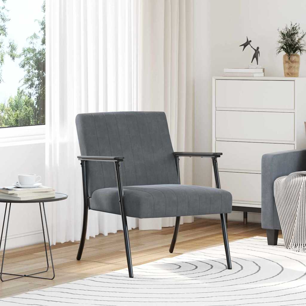 Sessel Dunkelgrau Samt