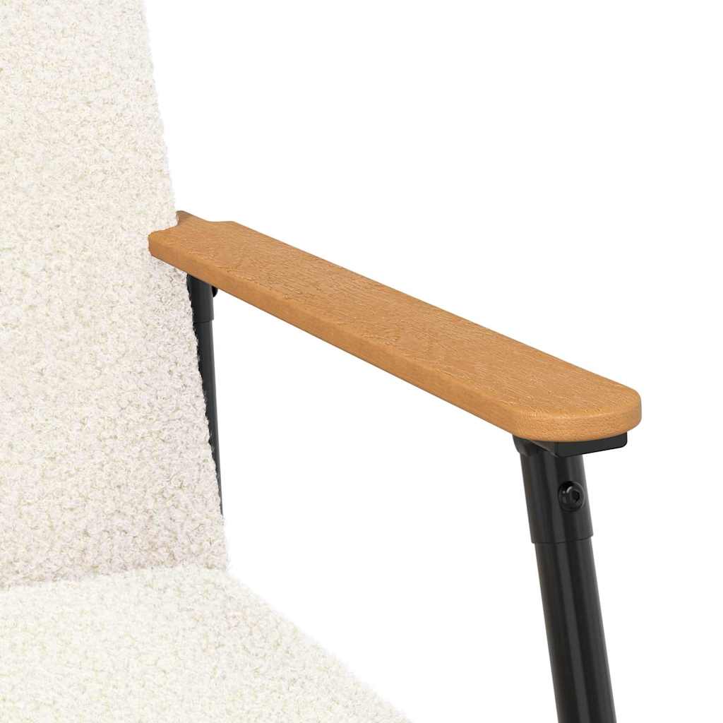 Sessel Creme Lockiger wollähnlicher Stoff