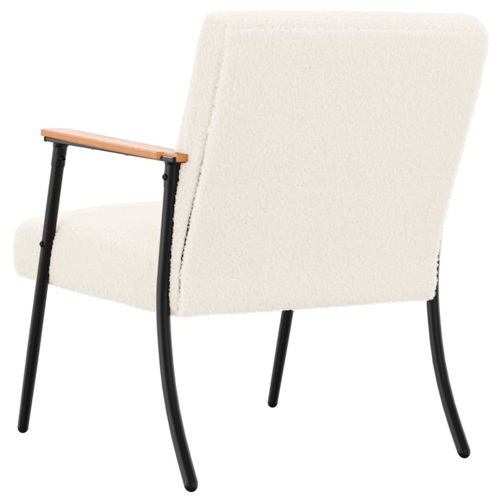 Sessel Creme Lockiger wollähnlicher Stoff