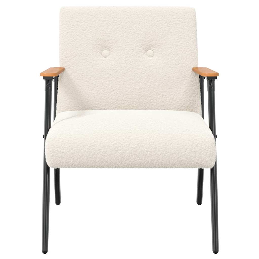 Sessel Creme Lockiger wollähnlicher Stoff