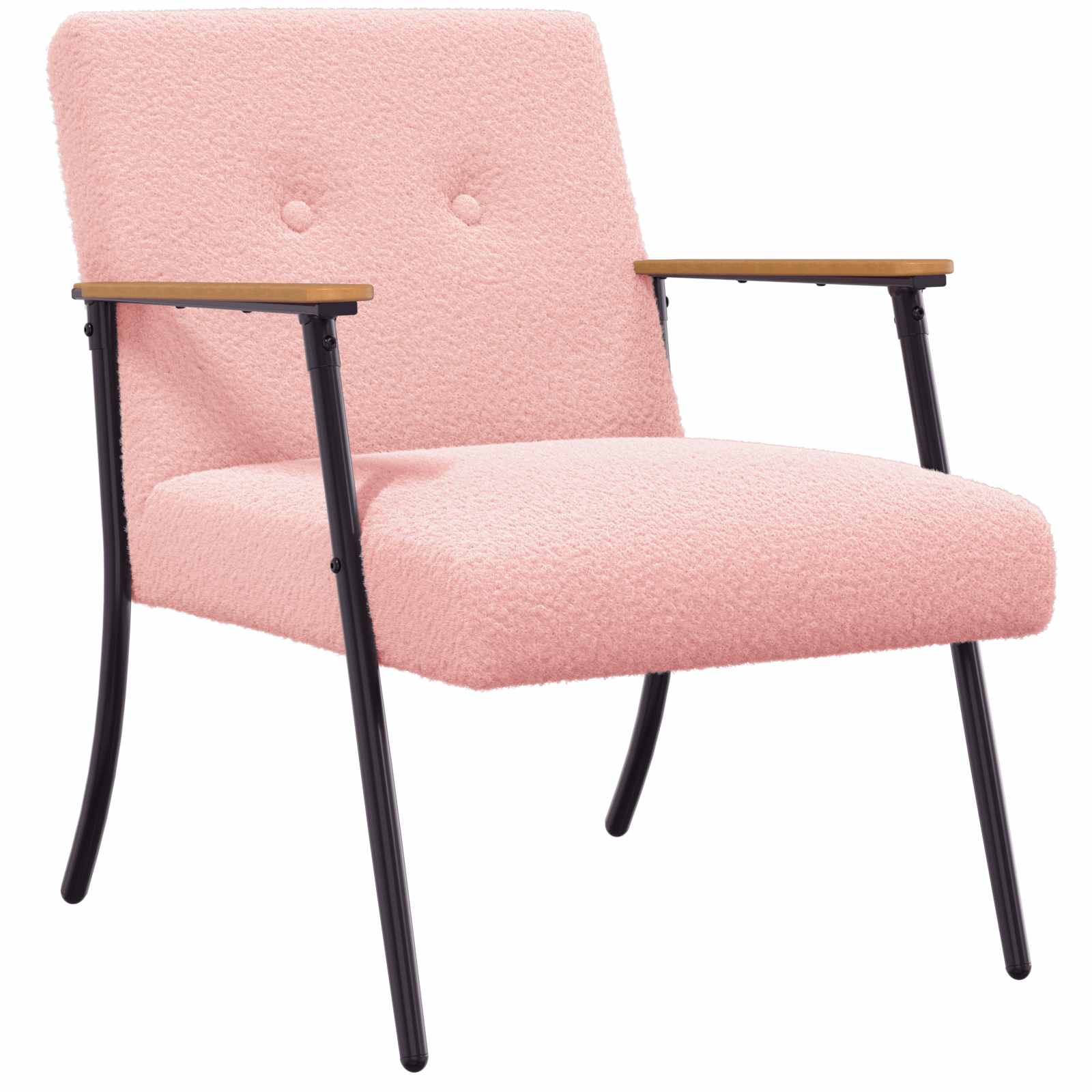 Sessel Rosa Lockiger wollähnlicher Stoff