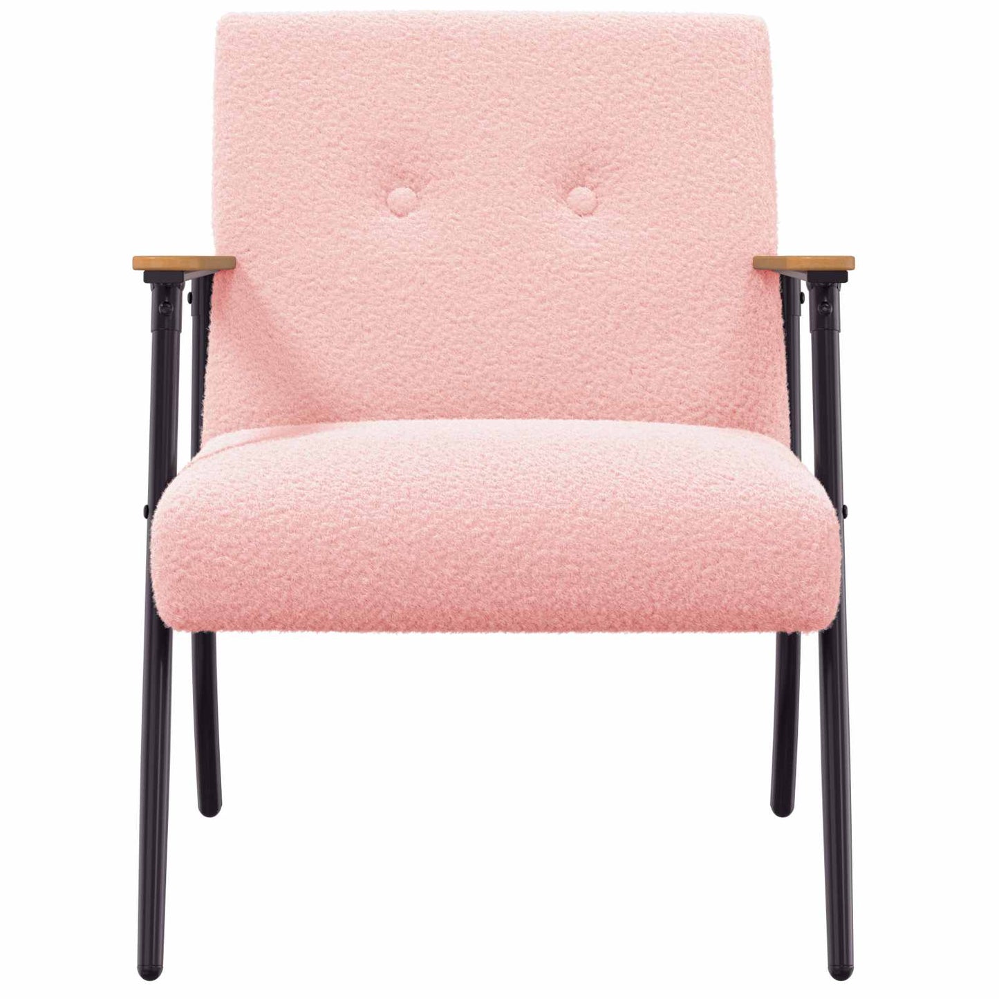 Sessel Rosa Lockiger wollähnlicher Stoff