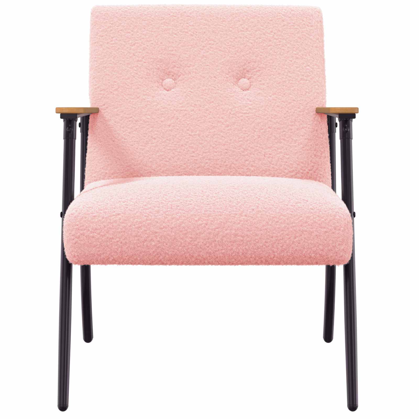 Sessel Rosa Lockiger wollähnlicher Stoff