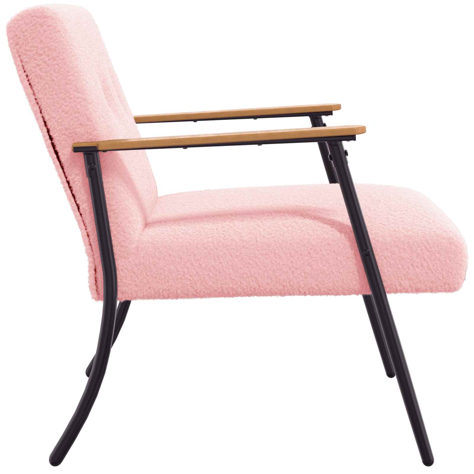 Sessel Rosa Lockiger wollähnlicher Stoff