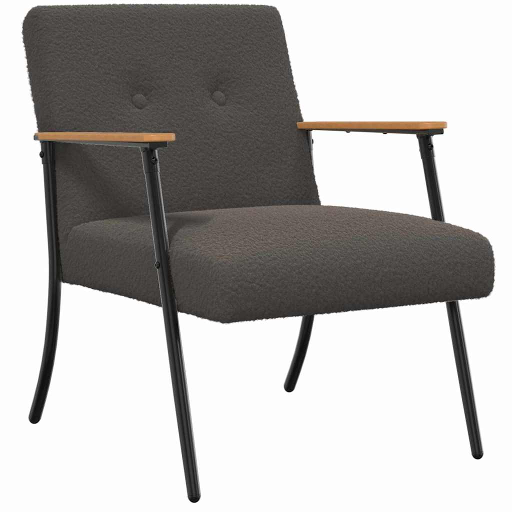 Sessel Dunkelgrau Lockiger wollähnlicher Stoff