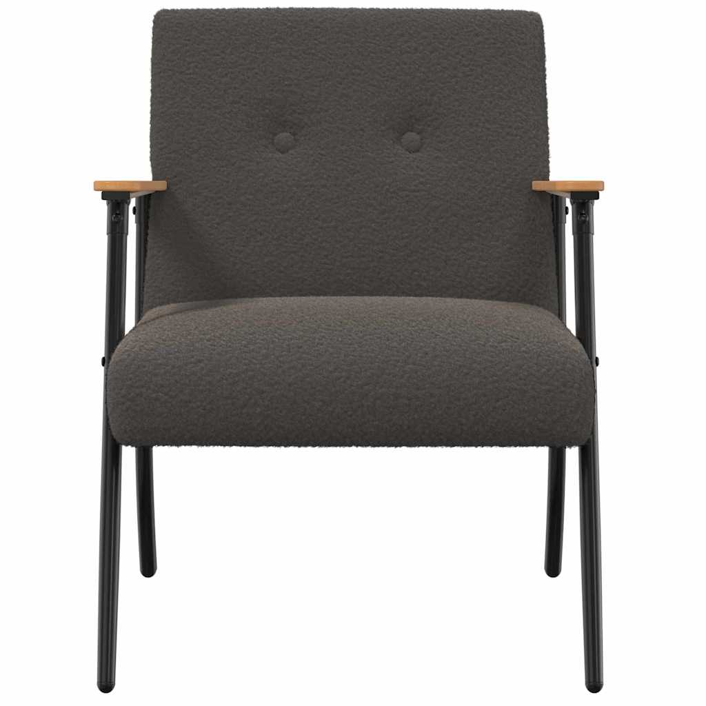 Sessel Dunkelgrau Lockiger wollähnlicher Stoff