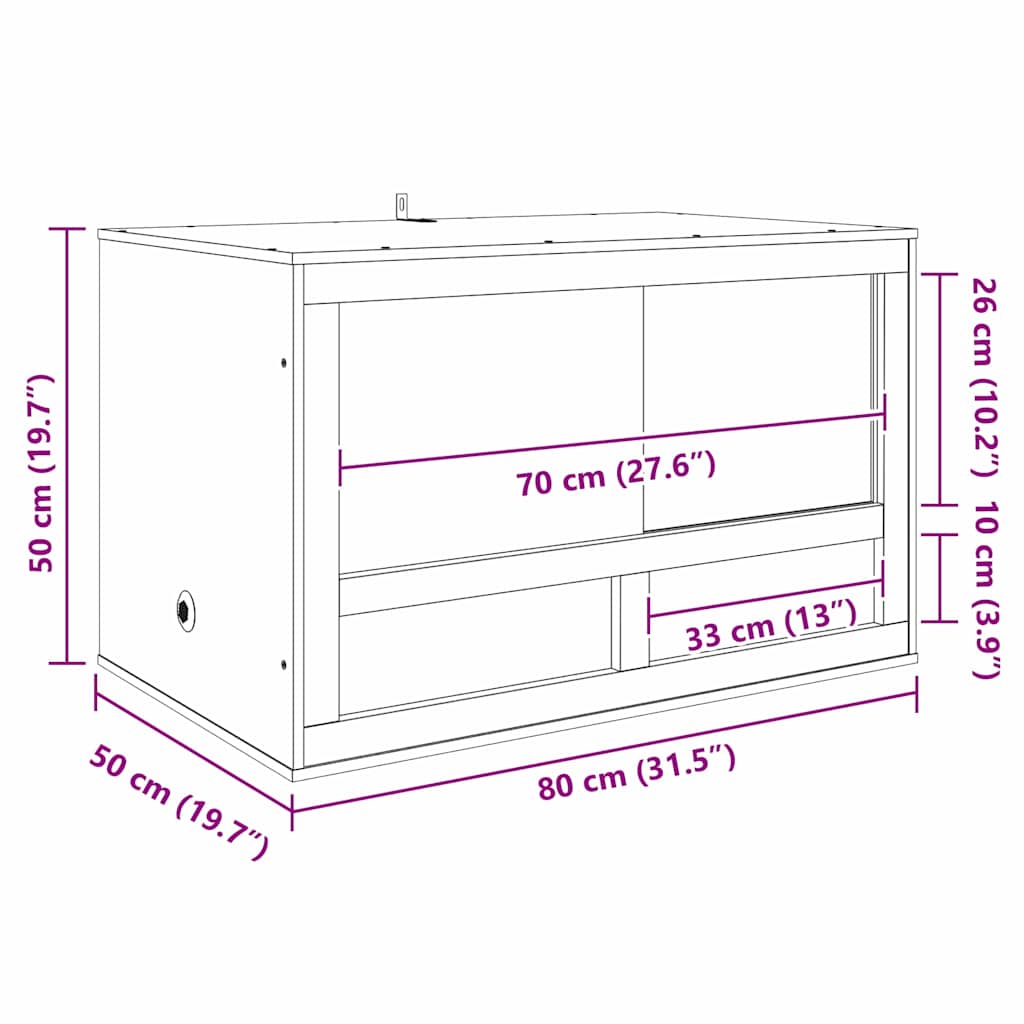 Terrarium Braun 80 x 50 x 50 cm OSB