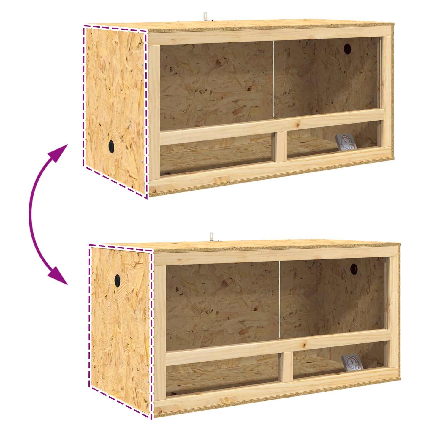 Terrarium Braun 100 x 50 x 50 cm OSB