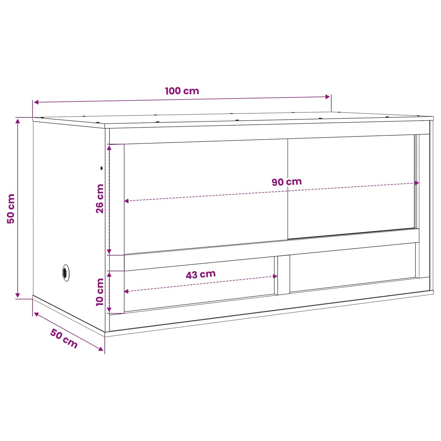 Terrarium Braun 100 x 50 x 50 cm OSB