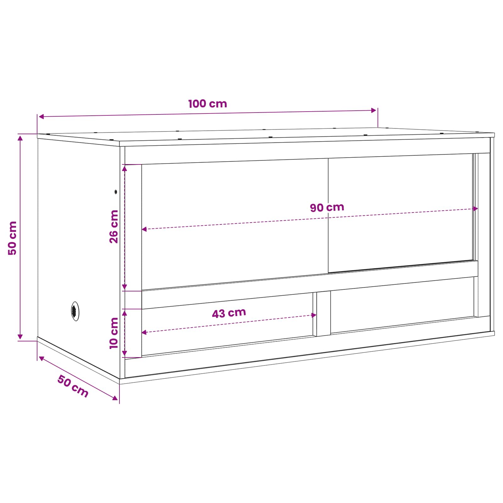 Terrarium Braun 100 x 50 x 50 cm OSB