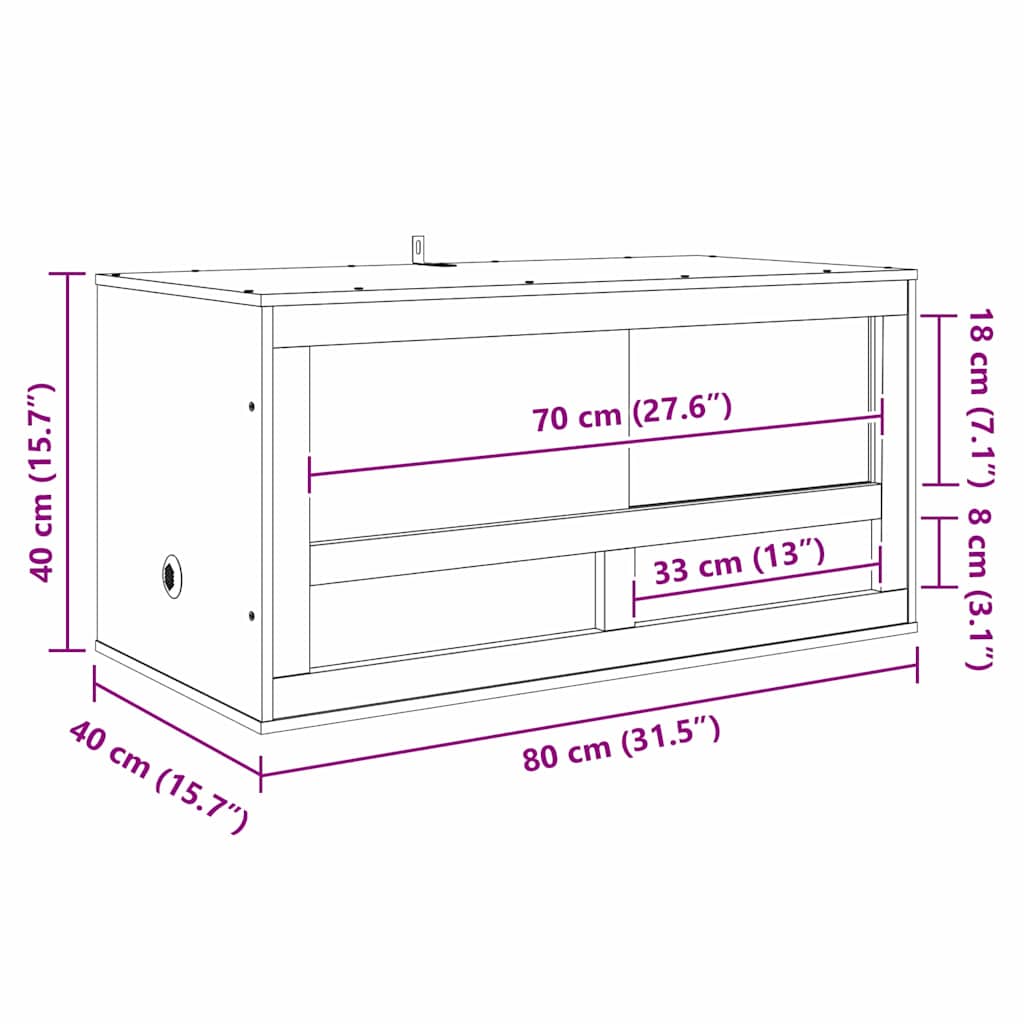 Terrarium Braun 80 x 40 x 40 cm OSB