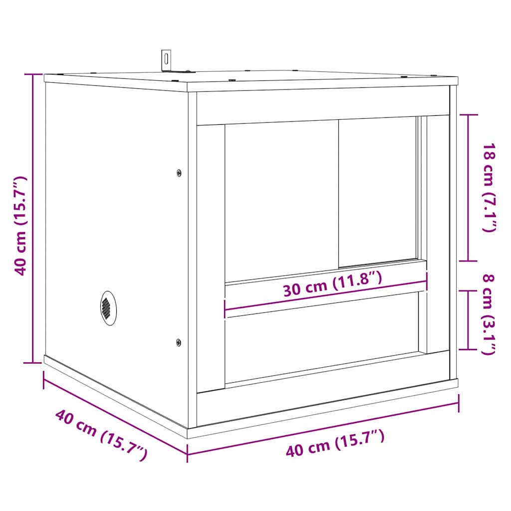 Terrarium Braun 40 x 40 x 40 cm OSB