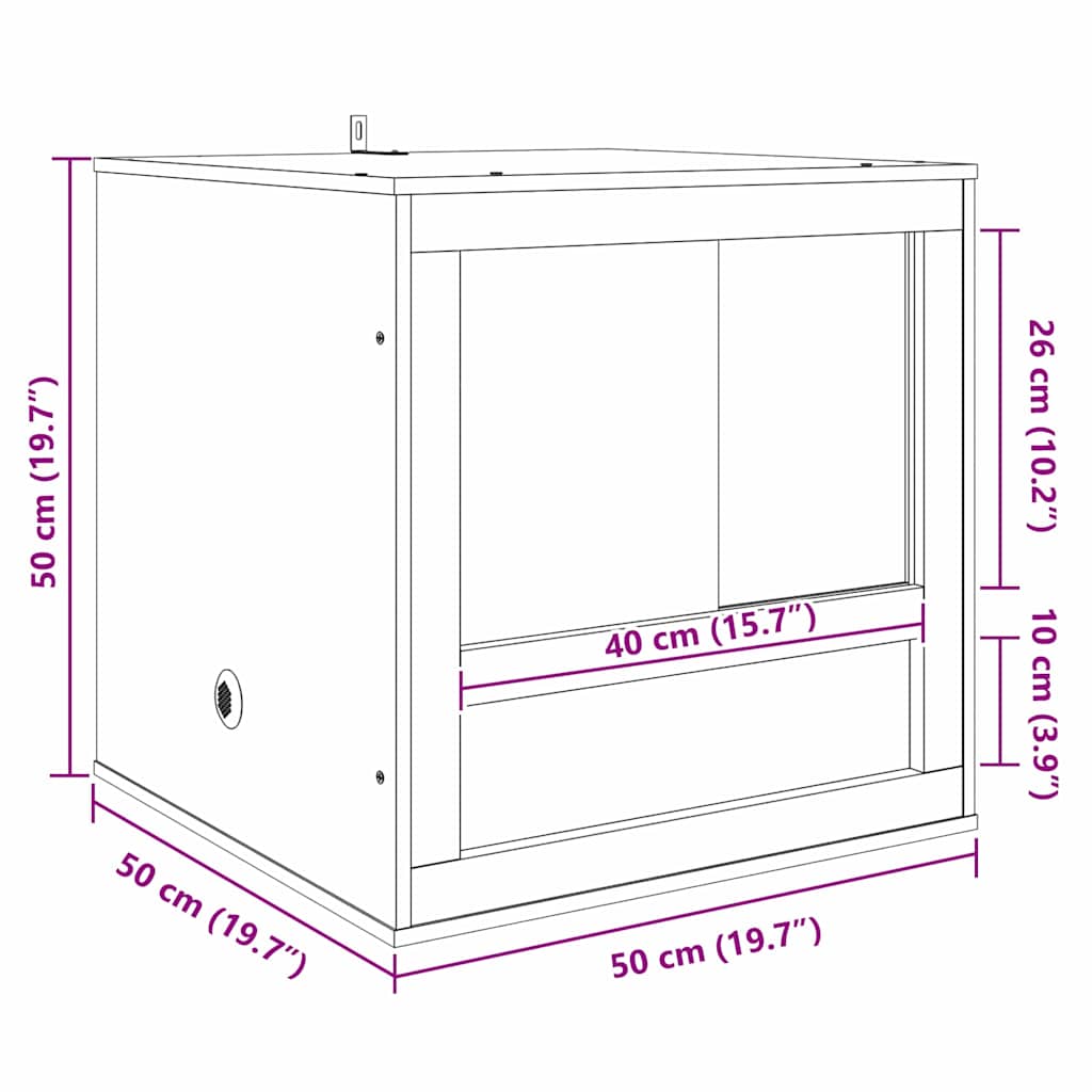Terrarium Braun 50 x 50 x 50 cm OSB