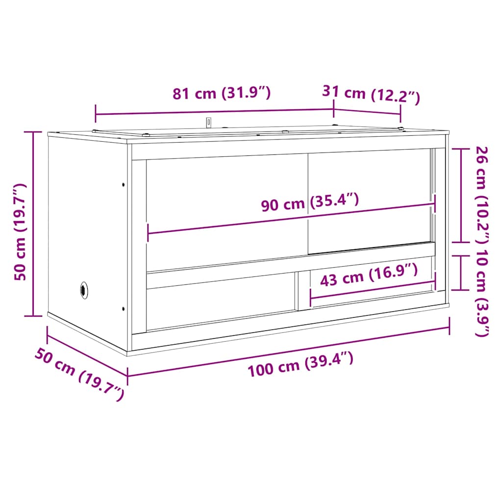 Terrarium Braun 100 x 50 x 50 cm OSB