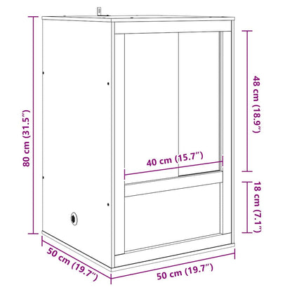 Terrarium Braun 50 x 50 x 80 cm OSB