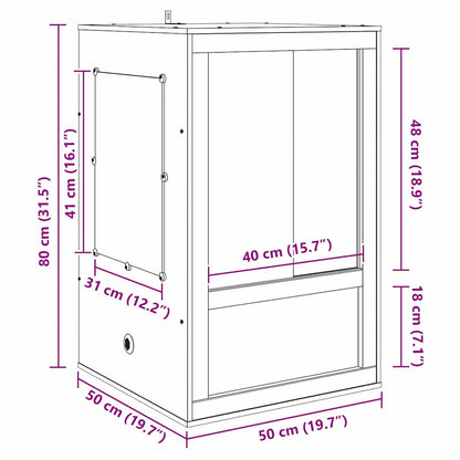 Terrarium Braun 50 x 50 x 80 cm OSB