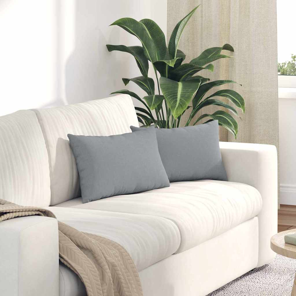 Sofakissen 2 stk. Stoff Hellgrau 50 x 30 cm
