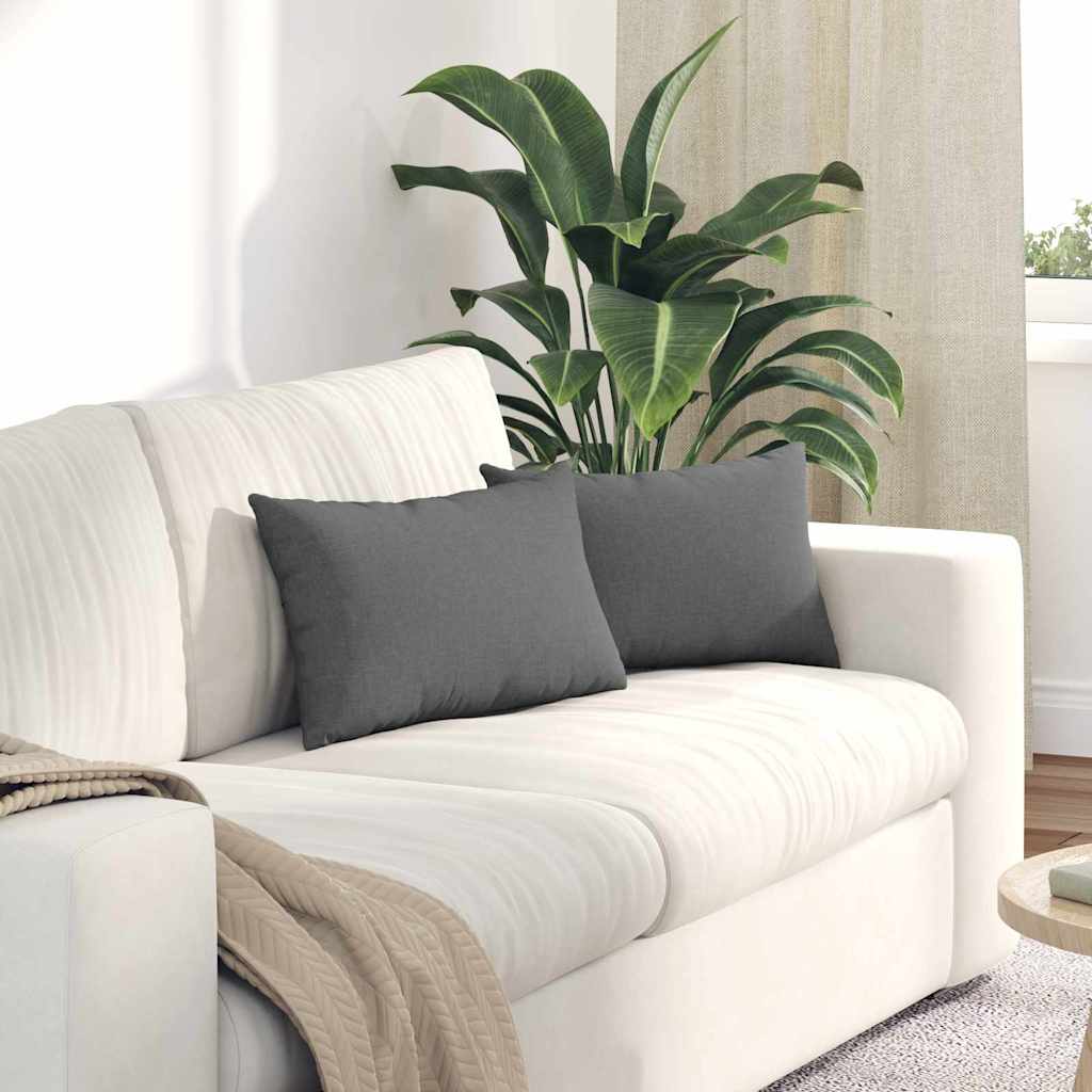 Sofakissen 2 stk. Stoff Dunkelgrau 50 x 30 cm