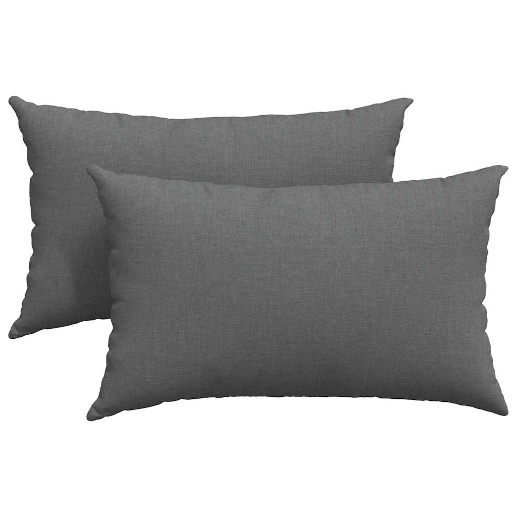 Sofakissen 2 stk. Stoff Dunkelgrau 50 x 30 cm