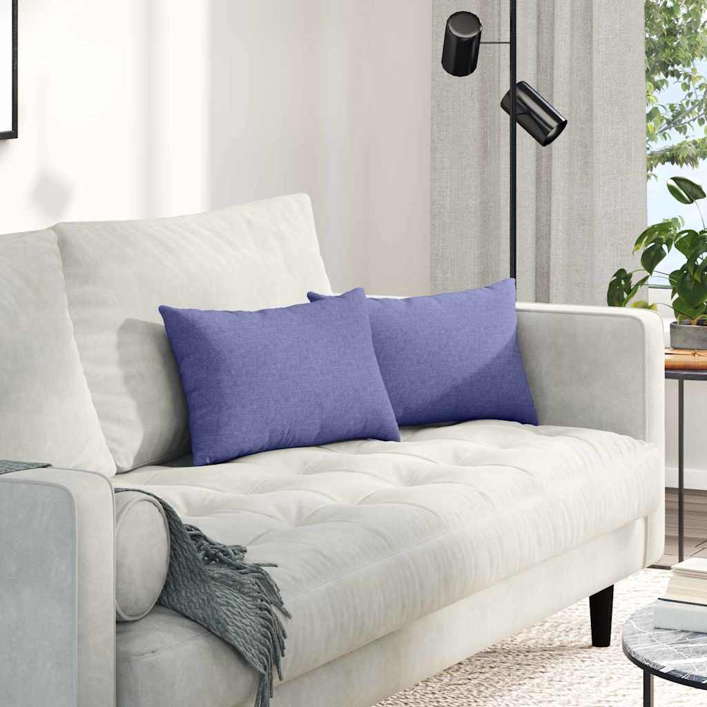 Sofakissen 2 stk. Stoff Jeans blau 50 x 30 cm