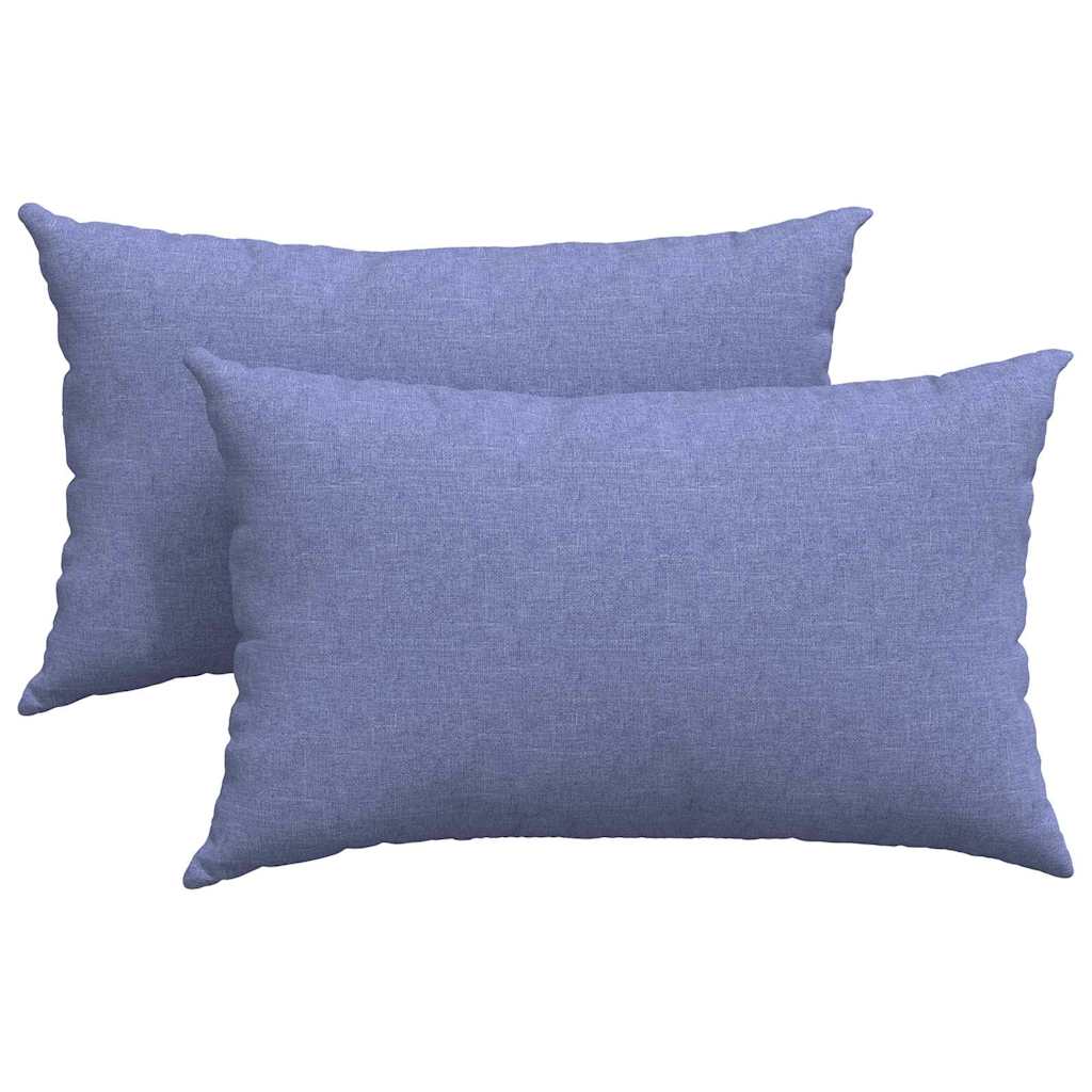 Sofakissen 2 stk. Stoff Jeans blau 50 x 30 cm