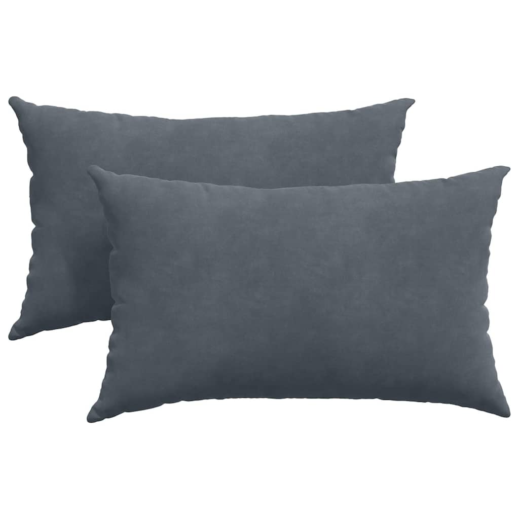 Sofakissen 2 pcs Dunkelgrau 50 x 30 cm Cordstoff