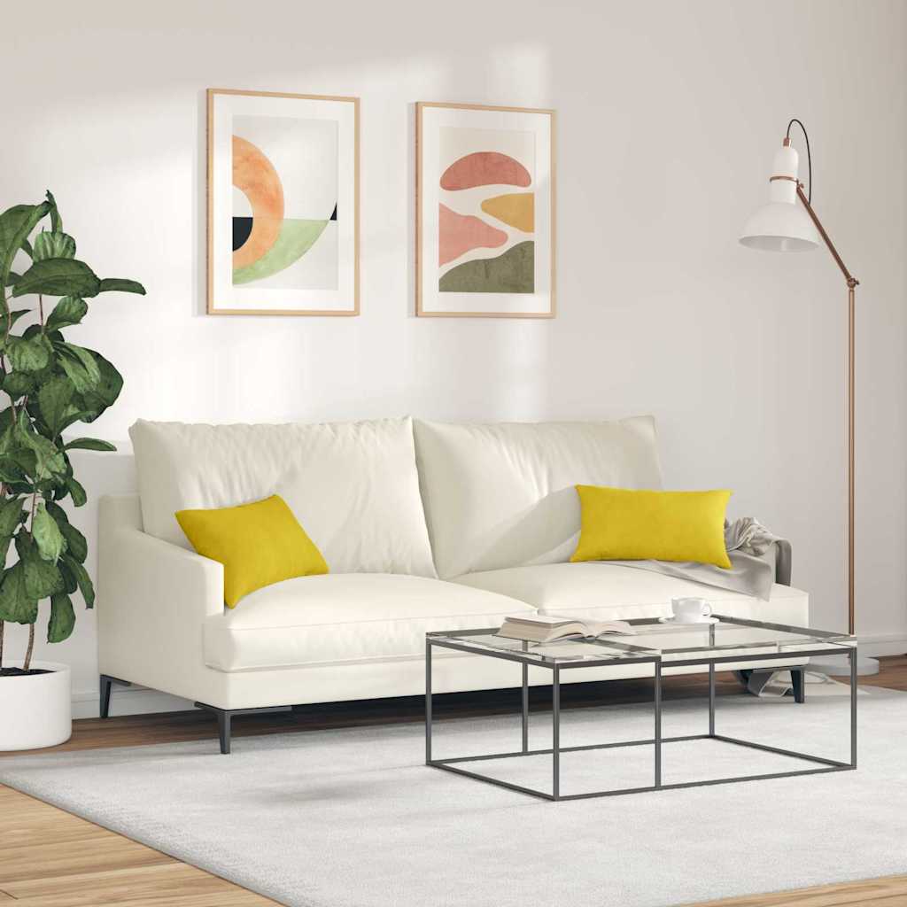 Sofakissen 2 pcs Gelb 50 x 30 cm Cordstoff