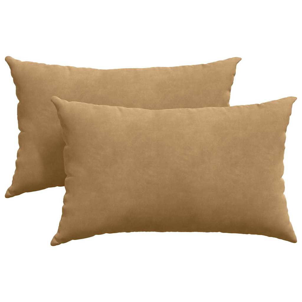 Sofakissen 2 pcs Braun 50 x 30 cm Cordstoff