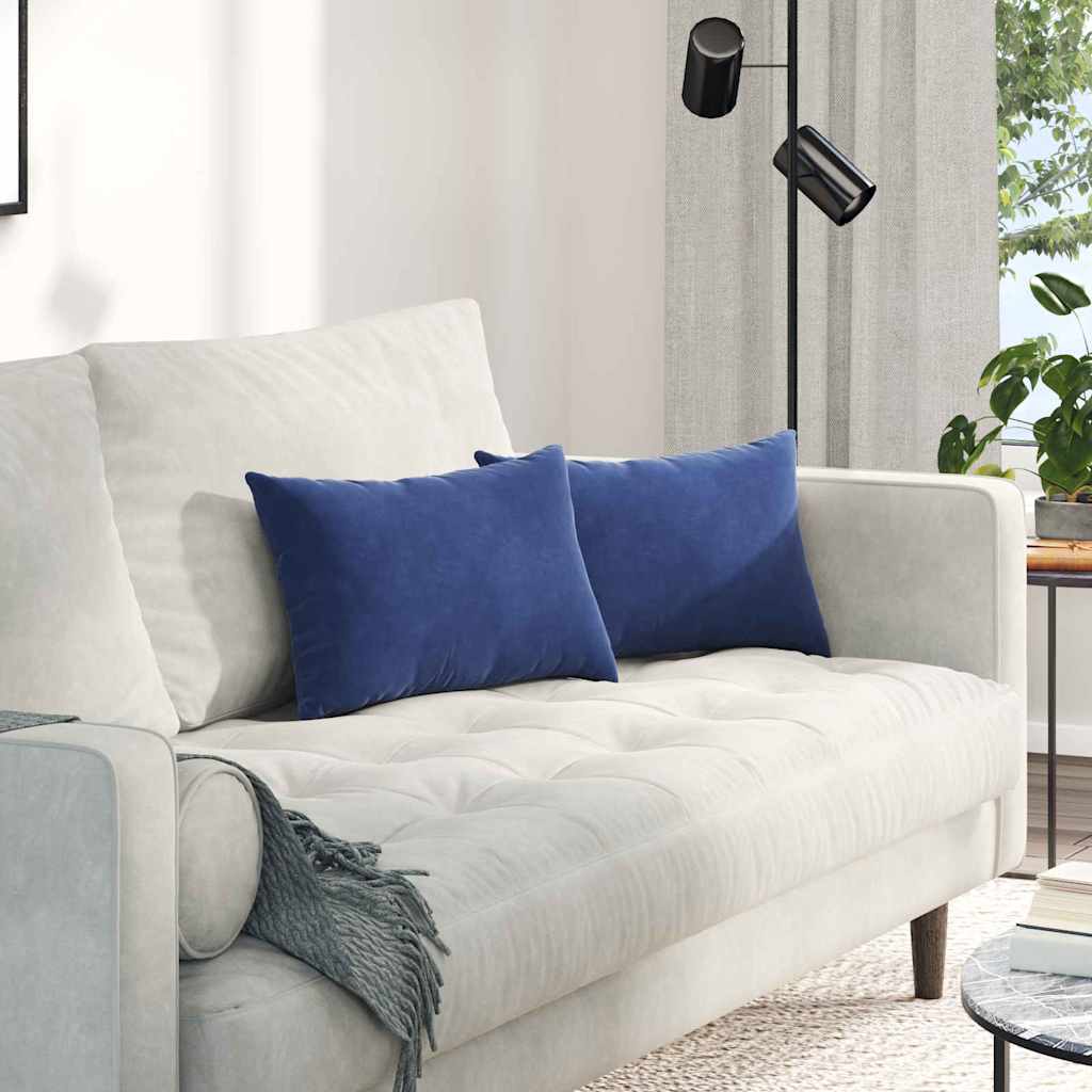 Sofakissen 2 pcs Polizeiblau 50 x 30 cm Cordstoff