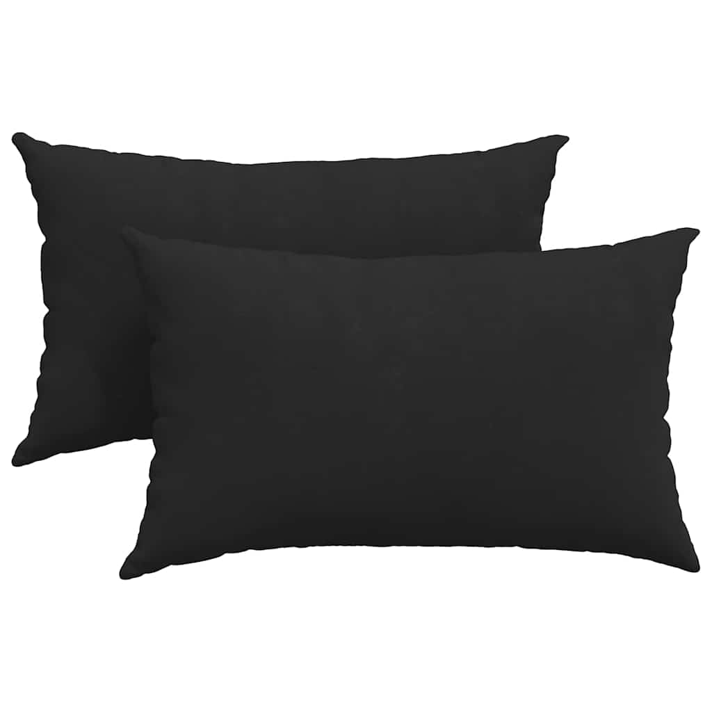 Sofakissen 2 Stk. Stoff Schwarz 50 x 30 cm