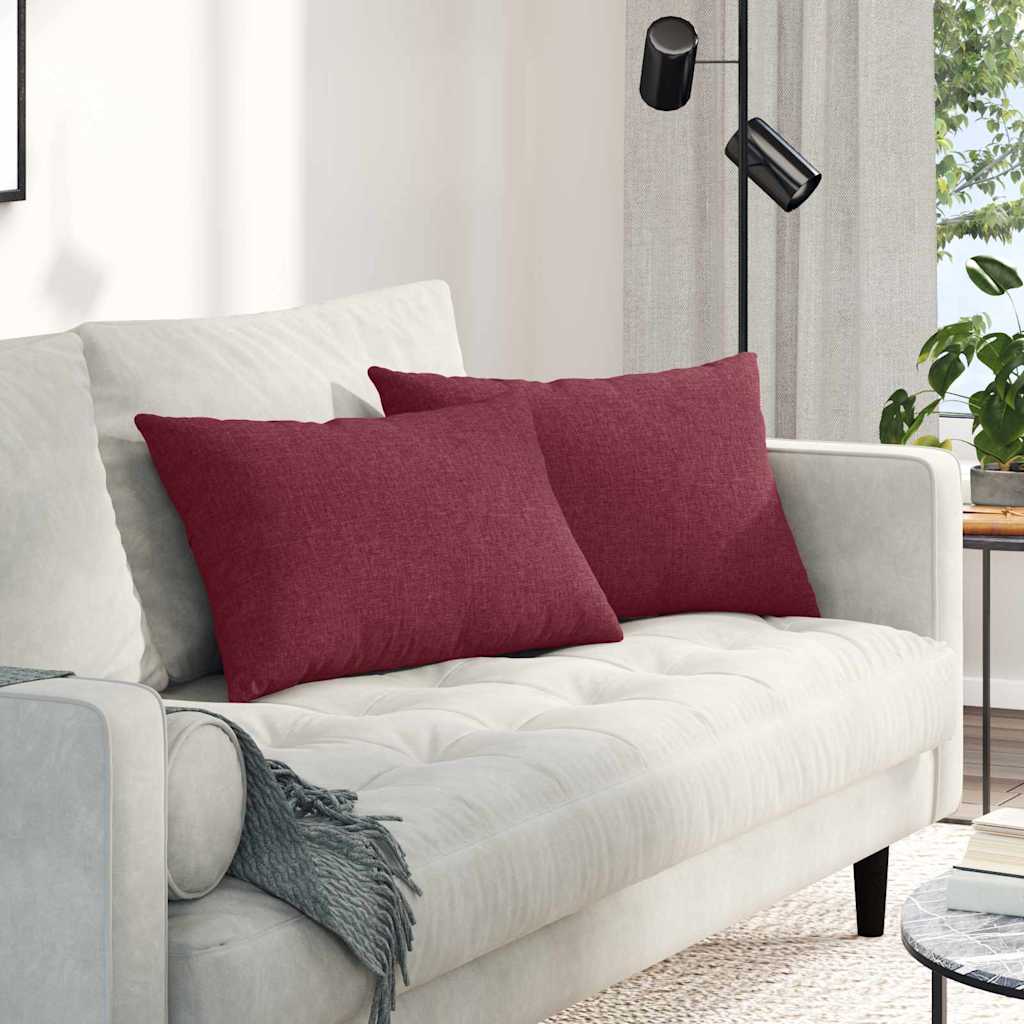 Sofakissen 2 stk. Stoff Weinrot 60 x 40 cm