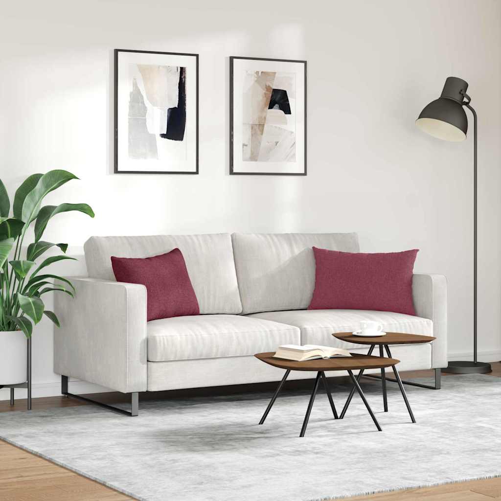 Sofakissen 2 stk. Stoff Weinrot 60 x 40 cm