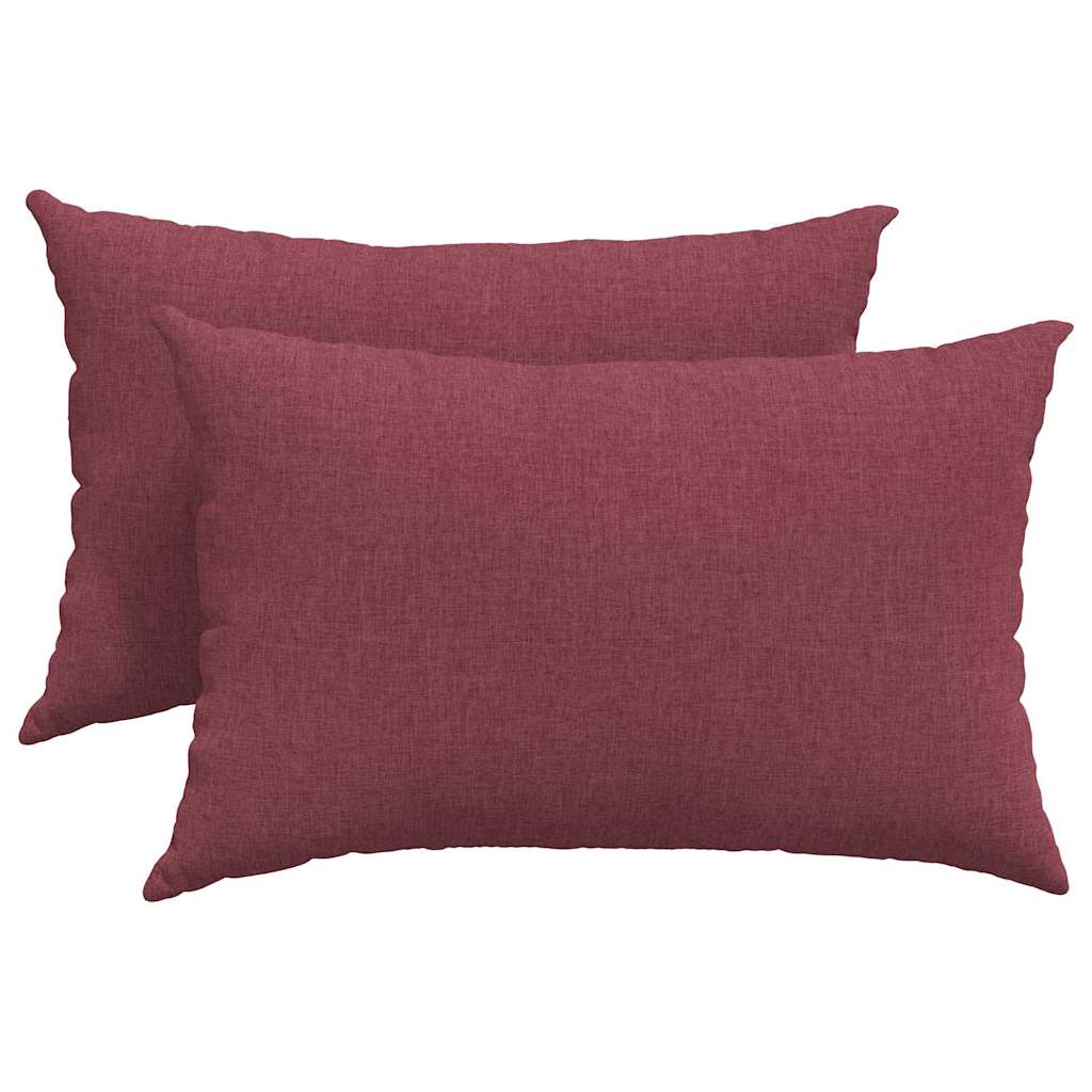 Sofakissen 2 stk. Stoff Weinrot 60 x 40 cm