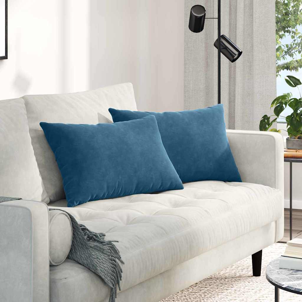 Sofakissen 2 pcs Blau 60 x 40 cm Cordstoff