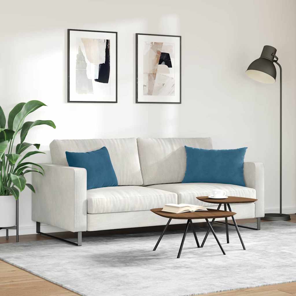 Sofakissen 2 pcs Blau 60 x 40 cm Cordstoff