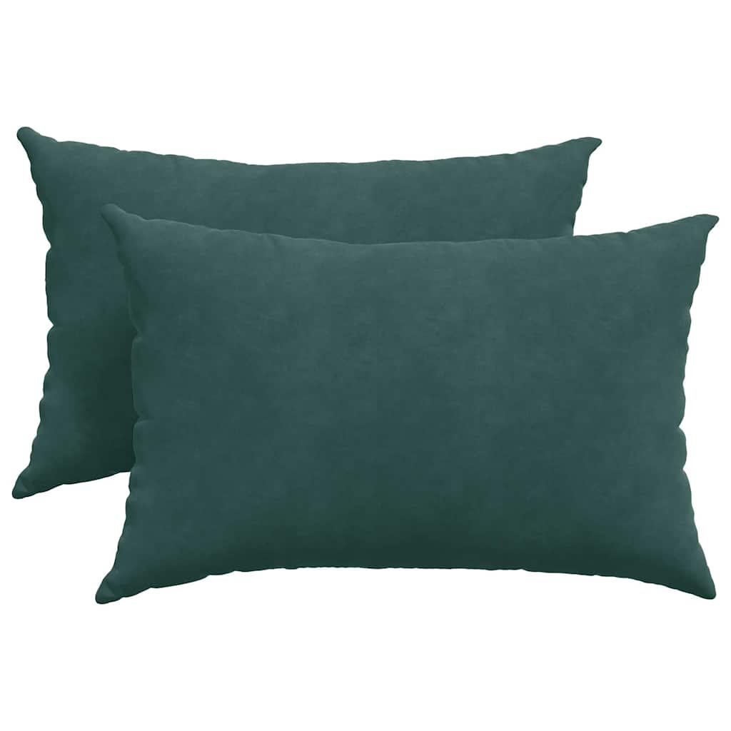 Sofakissen 2 pcs Dunkelgrün 60 x 40 cm Cordstoff