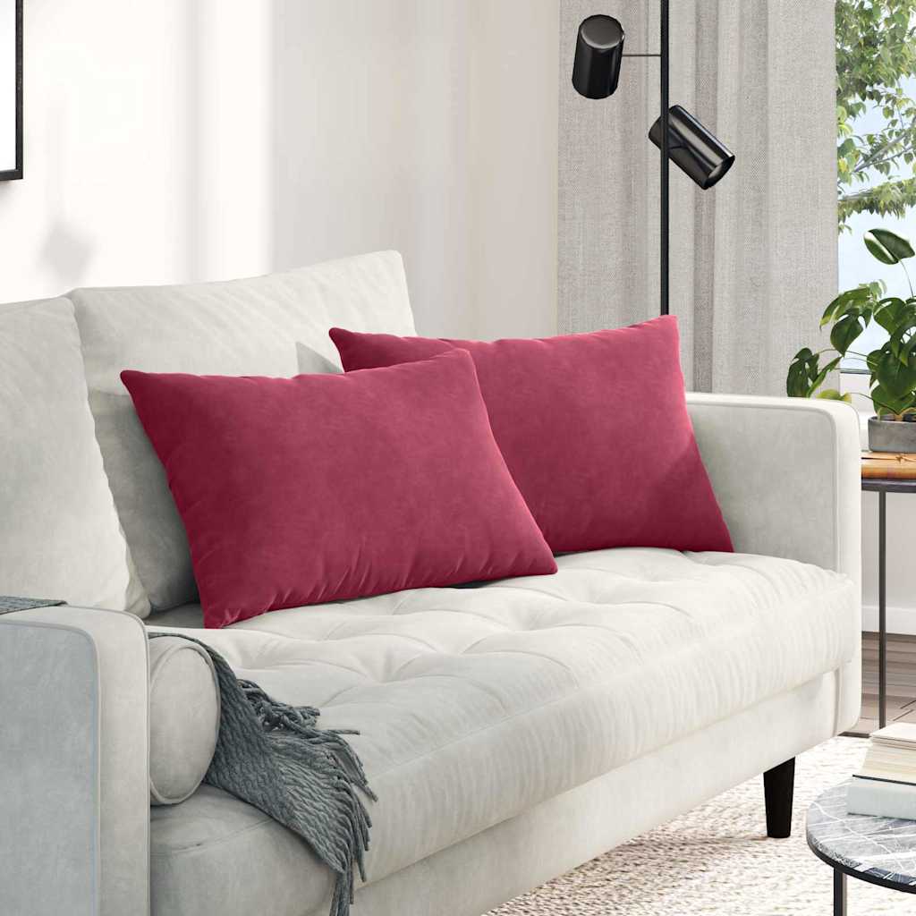 Sofakissen 2 pcs Weinrot 60 x 40 cm Cordstoff