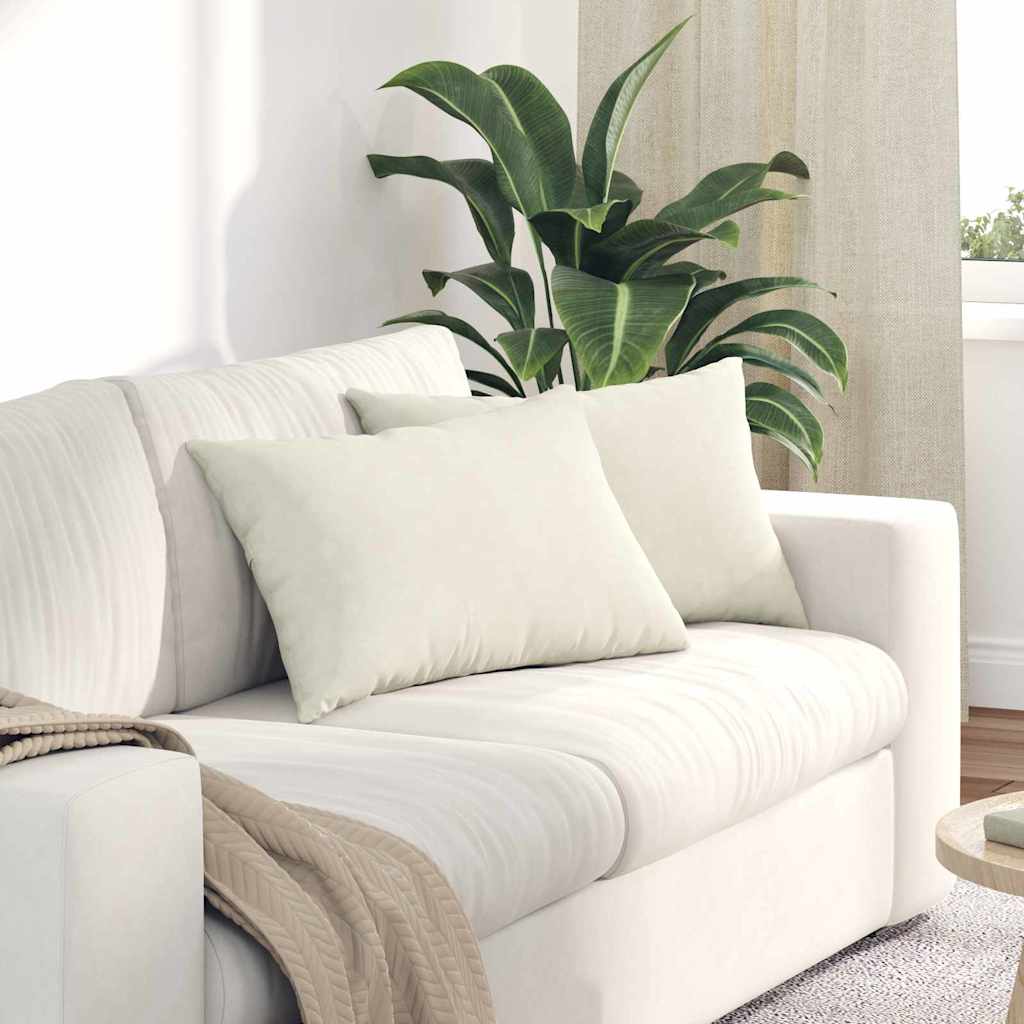 Sofakissen 2 pcs Creme 60 x 40 cm Cordstoff