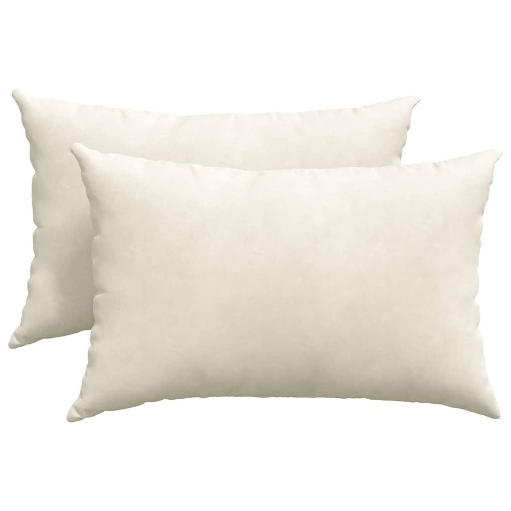 Sofakissen 2 pcs Creme 60 x 40 cm Cordstoff