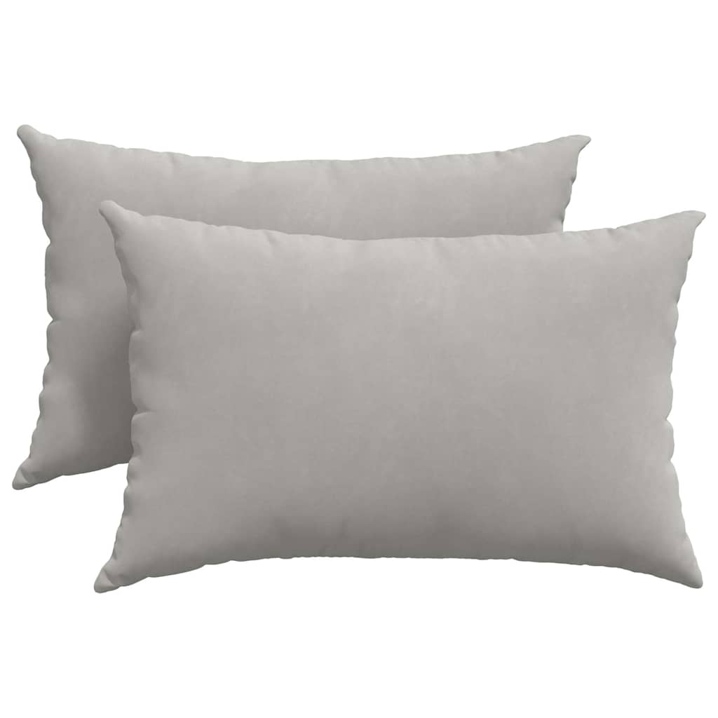 Sofakissen 2 Stk. Stoff Hellgrau 60 x 40 cm