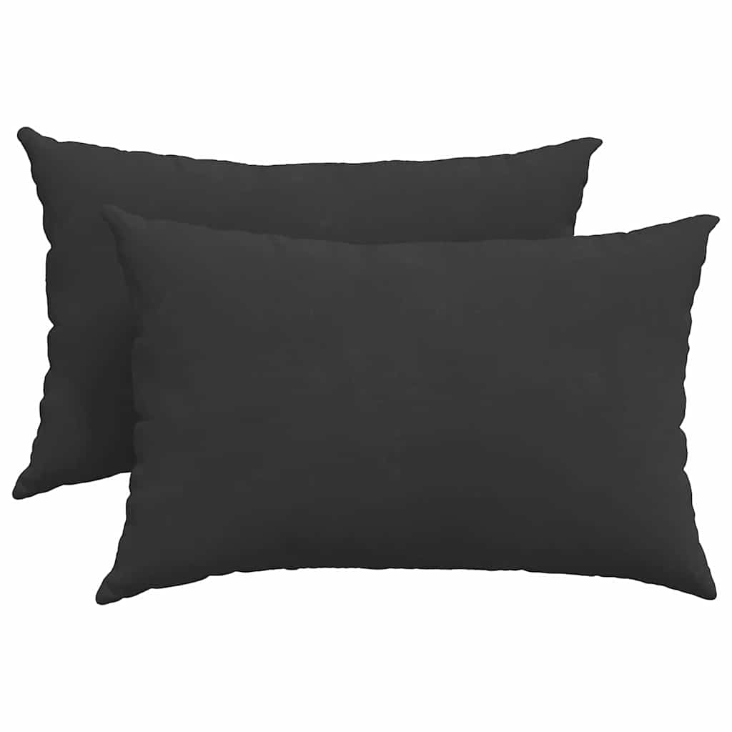Sofakissen 2 Stk. Stoff Schwarz 60 x 40 cm