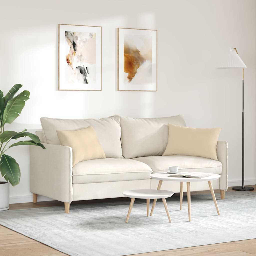 Sofakissen 2 Stk. Stoff Creme 60 x 40 cm