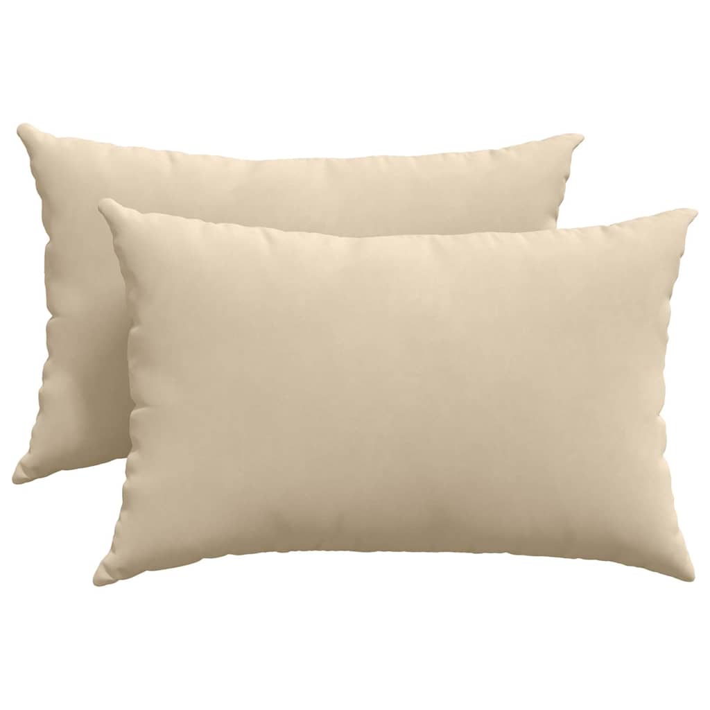Sofakissen 2 Stk. Stoff Creme 60 x 40 cm