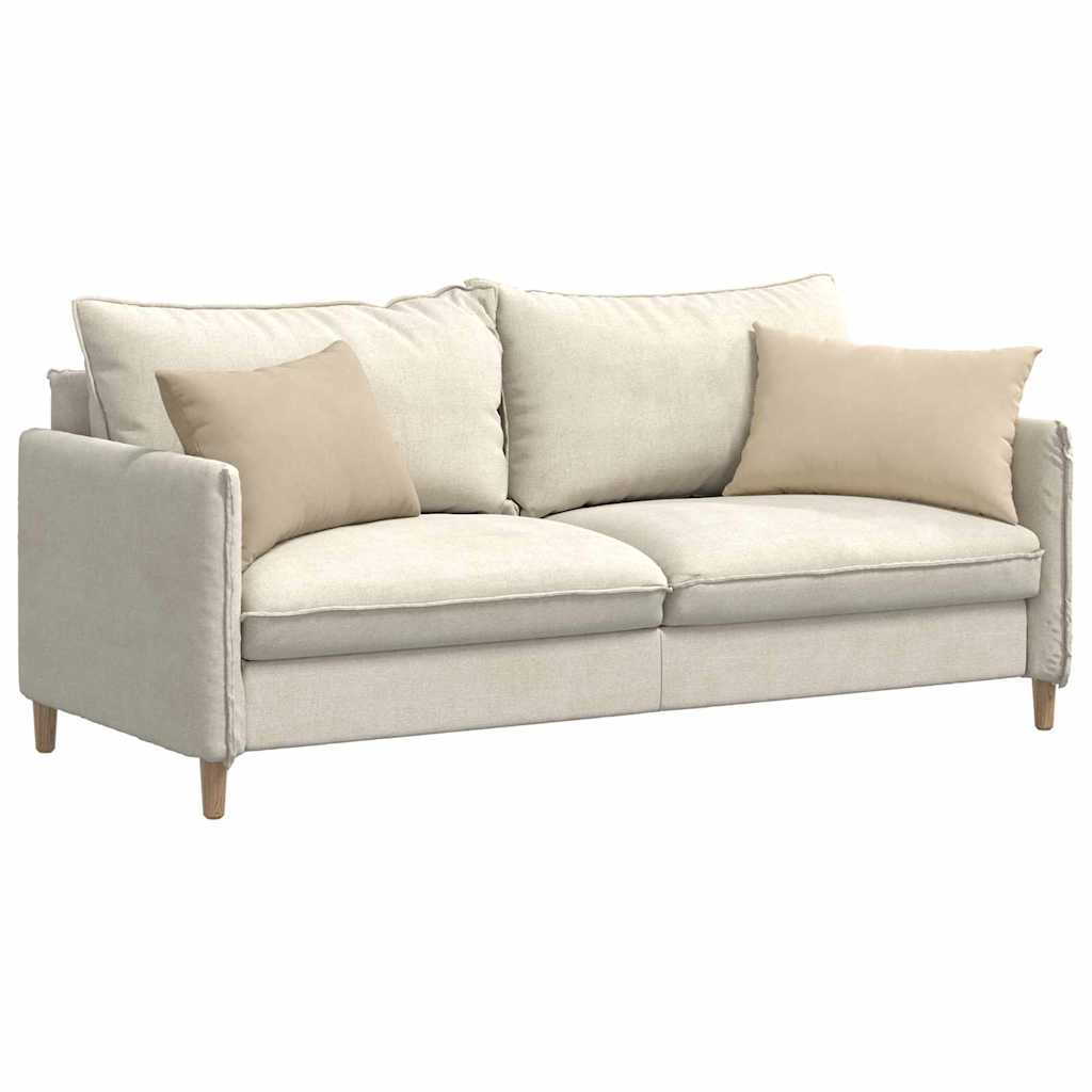 Sofakissen 2 Stk. Stoff Creme 60 x 40 cm