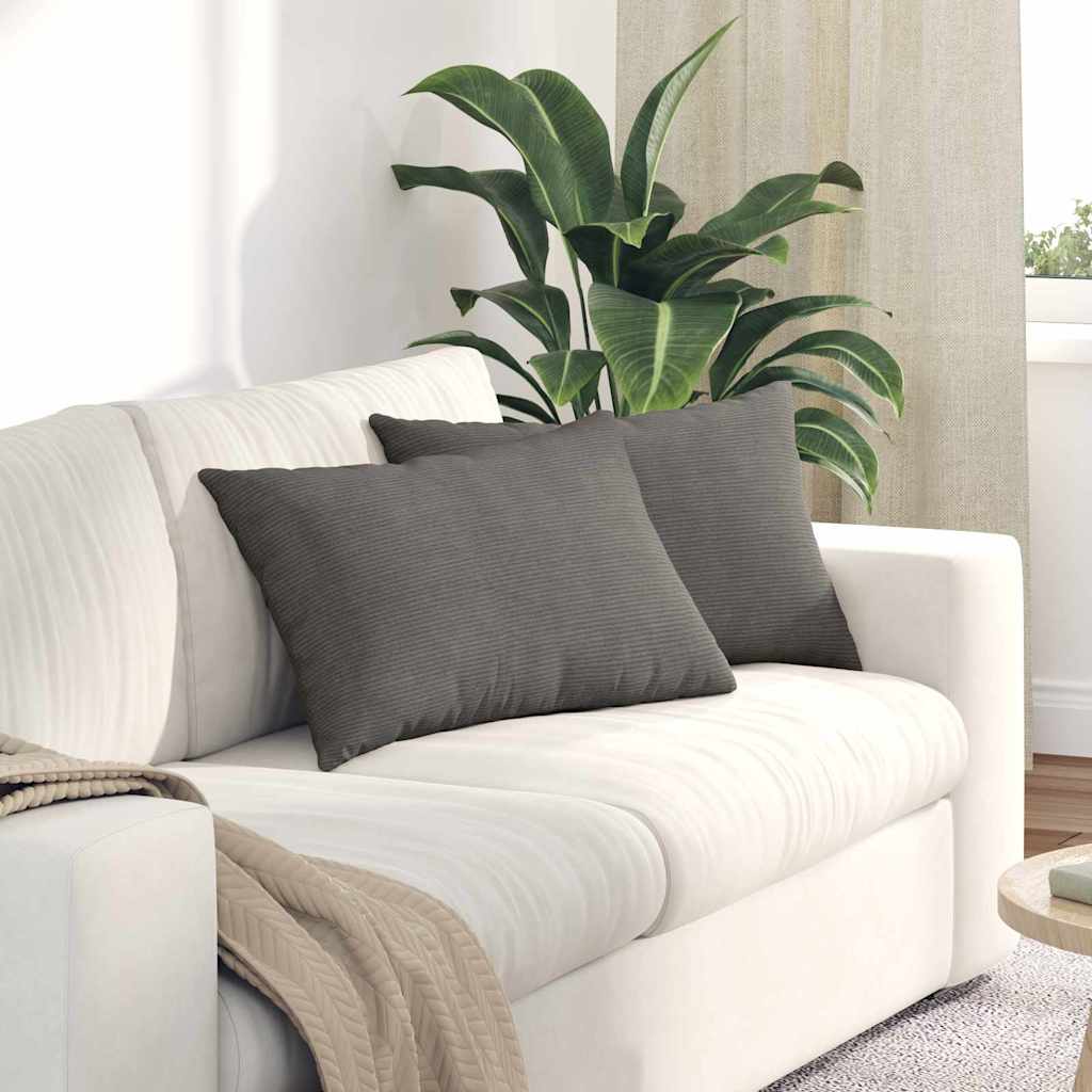 Sofakissen 2 pcs Hellgrau 60 x 40 cm Cordstoff