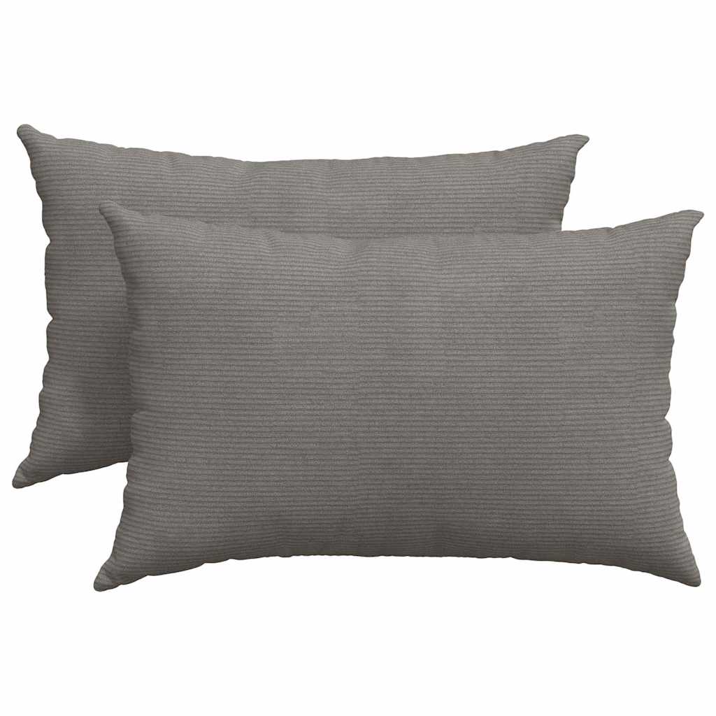 Sofakissen 2 pcs Hellgrau 60 x 40 cm Cordstoff