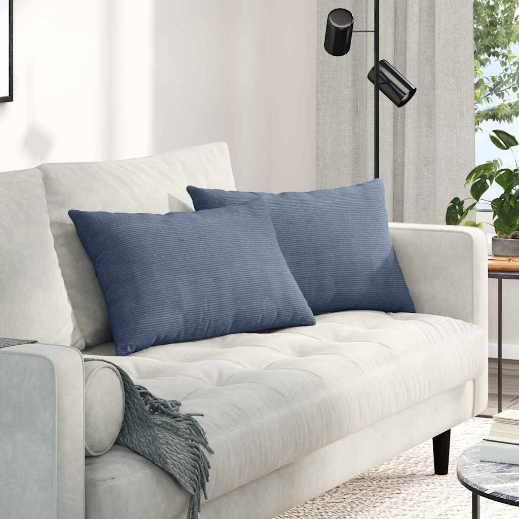 Sofakissen 2 pcs Blau 60 x 40 cm Cordstoff
